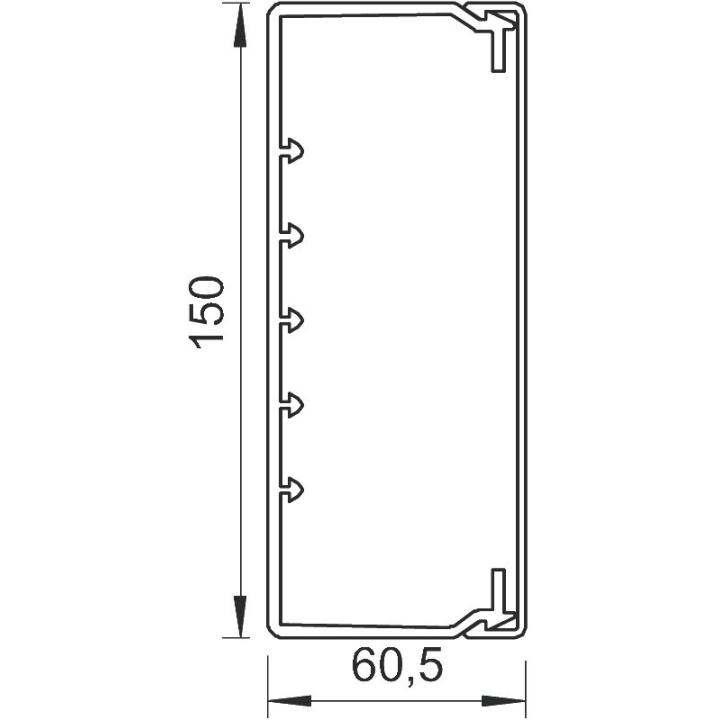 Goulotte blanche 60x150mm - longueur 2m