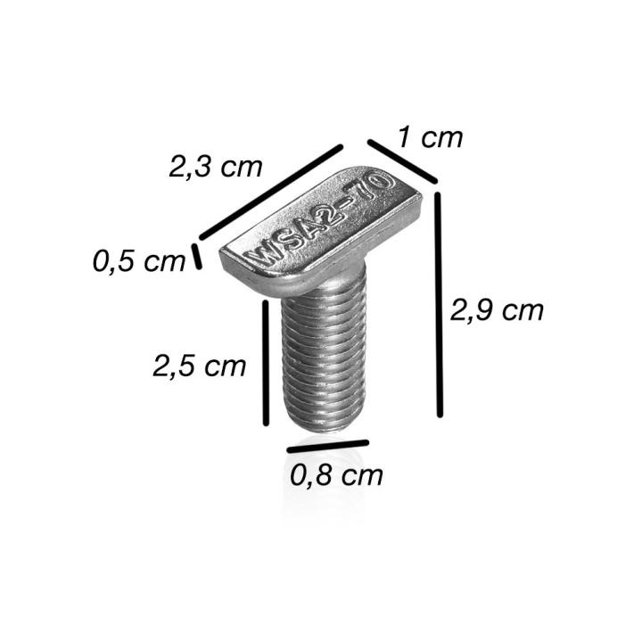 Perno M8 cabeza de martillo de acero inoxidable