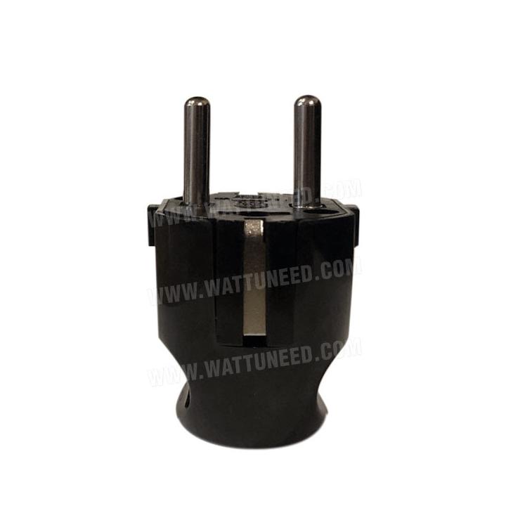 2P+T 16A male electrical plug, black