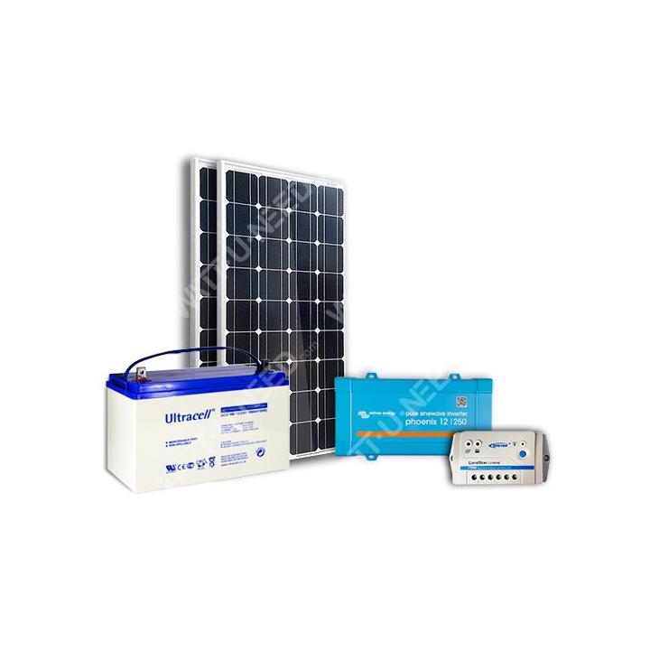 Kit solar 200Wc mono - 55Ah - 250VA