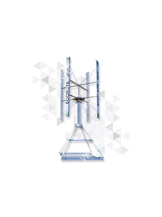 Mástil de viento ecorote con estructura plana de techo 