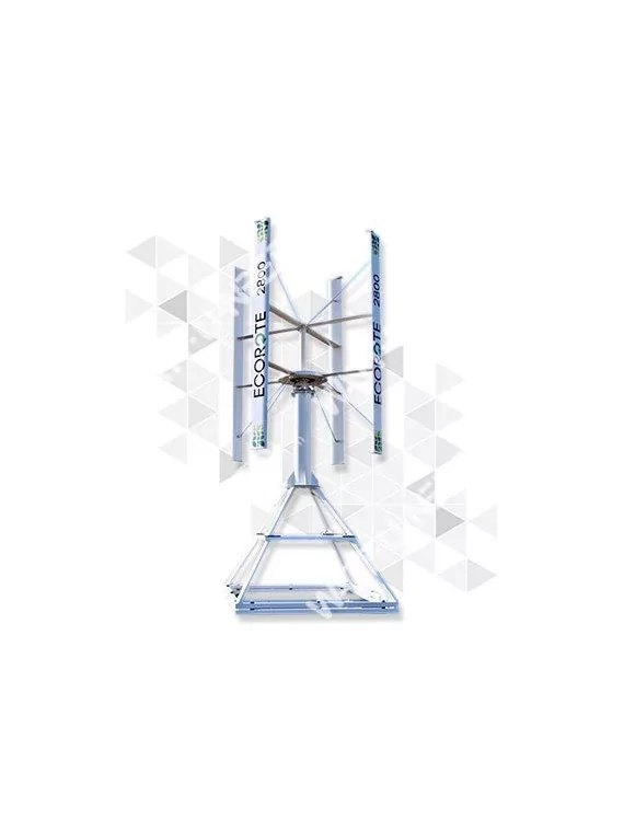 Ecorote wind mast with flat roof structure with ballasts