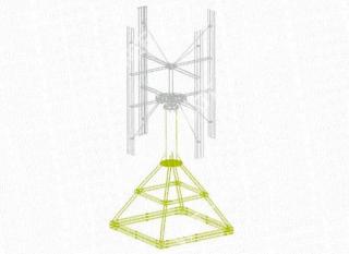 Ecorote wind mast with flat roof structure 