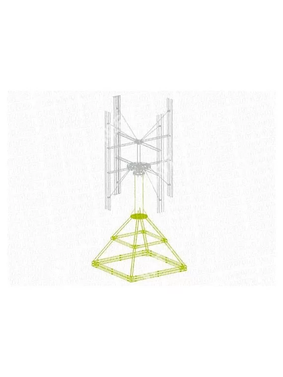 Mástil de viento ecorote con estructura plana de techo 