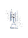 Ecorote wind mast with flat roof structure with ballasts