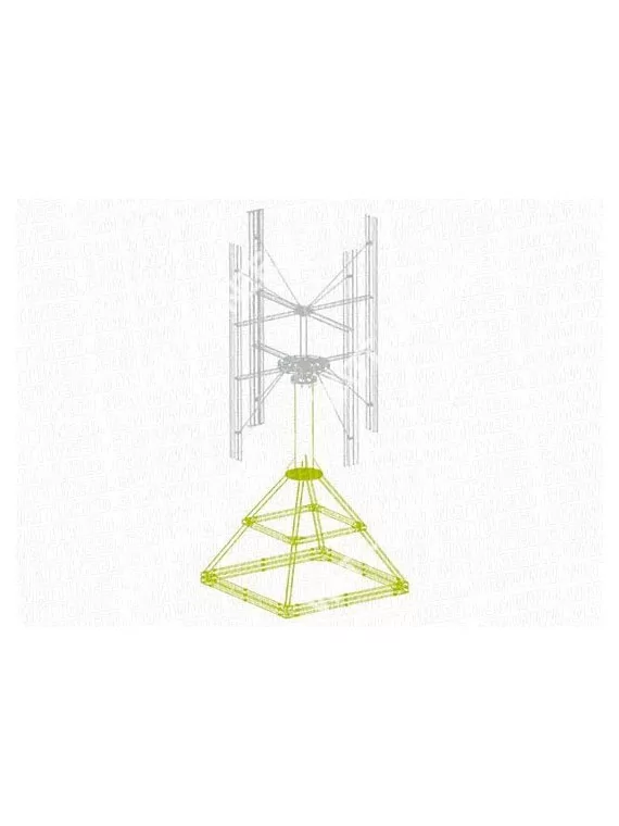 Ecorote wind mast with flat roof structure 