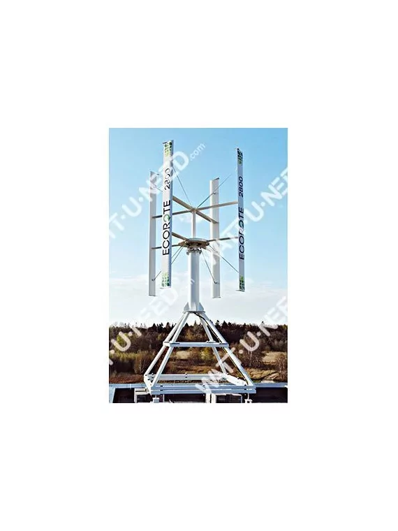 Mástil de viento ecorote con estructura plana de techo 