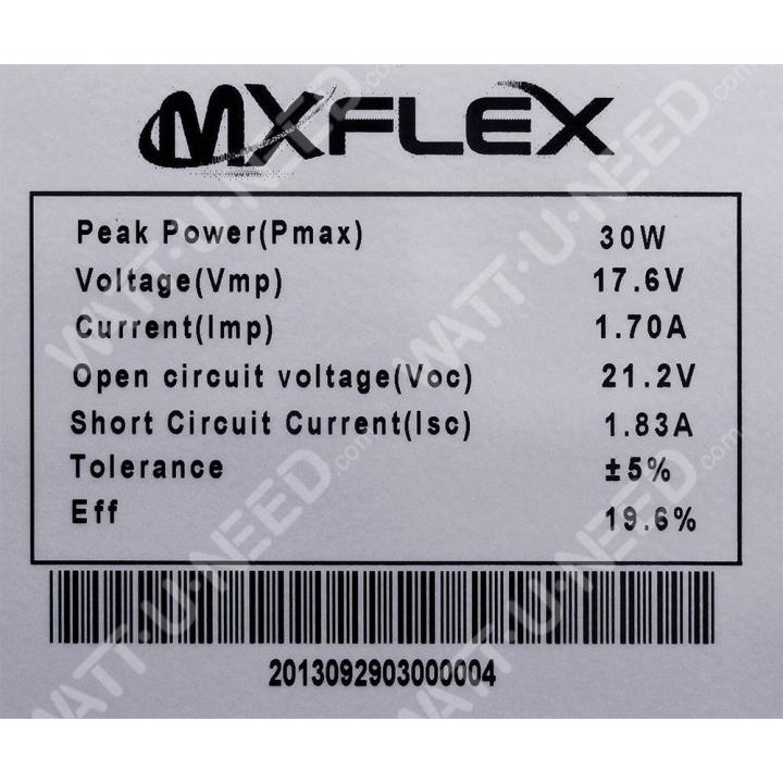 MX FLEX Protect 12V Panel Solar 30Wp Back Contact