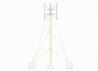 Steel mast for 2800 Ecorote wind turbine with cable supports 