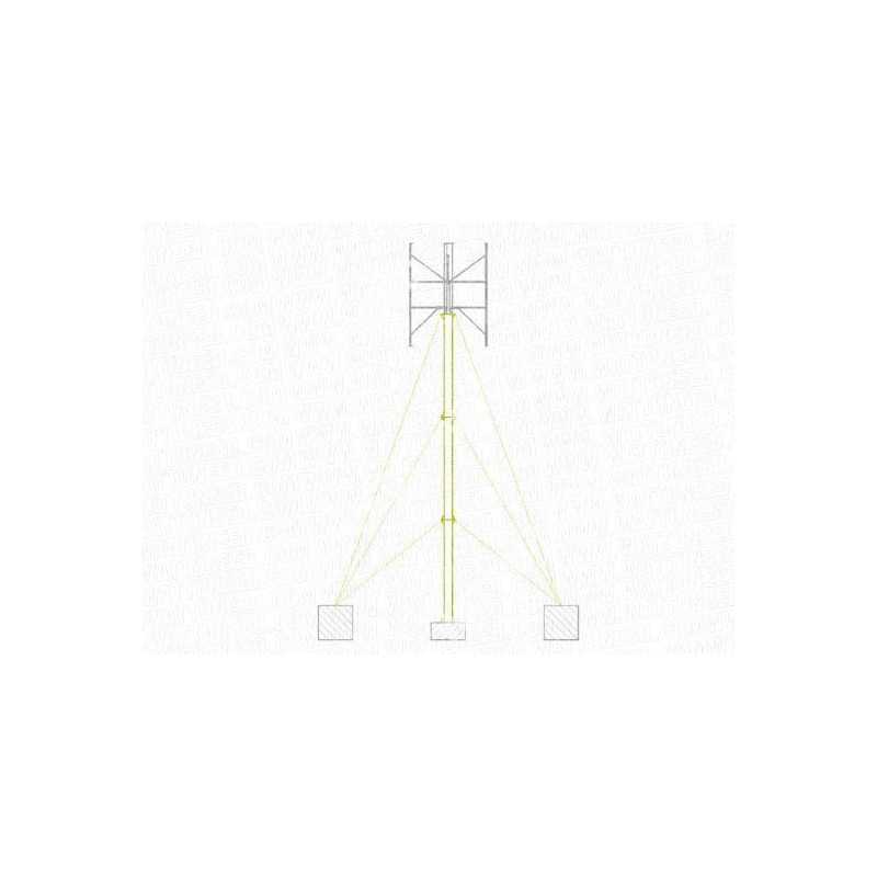 Mástil de acero para el aerogenerador 2800 Ecorote con soportes de cables 