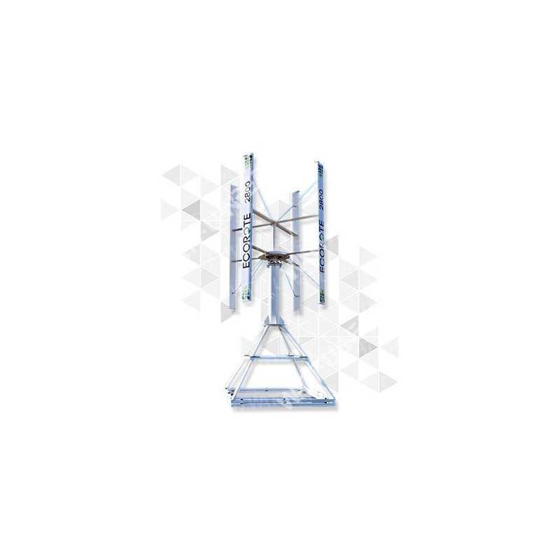 Mât eolienne Ecorote avec structure pour toit plat  avec balaste