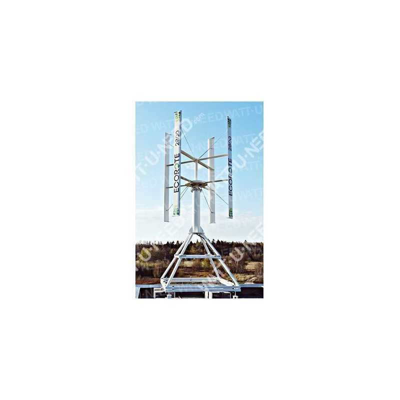 Mástil de viento ecorote con estructura plana de techo con balastos