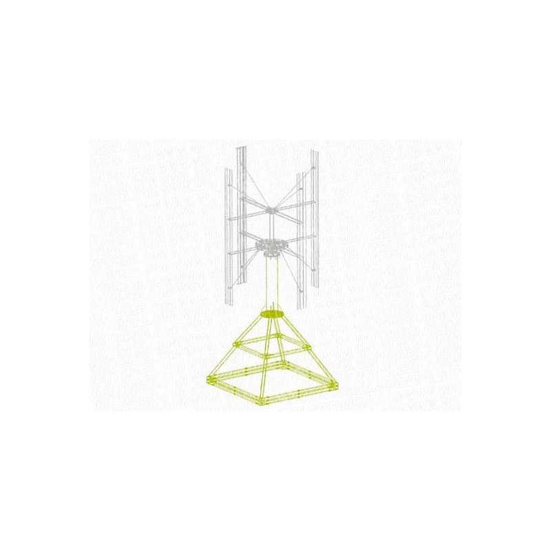 Mástil de viento ecorote con estructura plana de techo con balastos