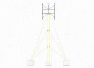 Steel mast for wind turbine 9800W Ecorote with cable supports 