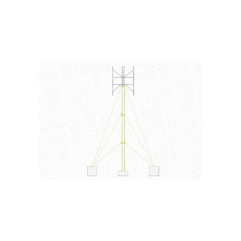 Mât en acier pour eolienne 9800 Ecorote avec supports de câble 