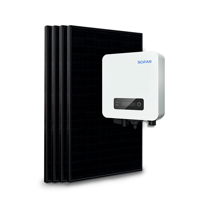 Kit van 4 zelfverbruikende/injectiepanelen 1600W Sofar zonder opslag