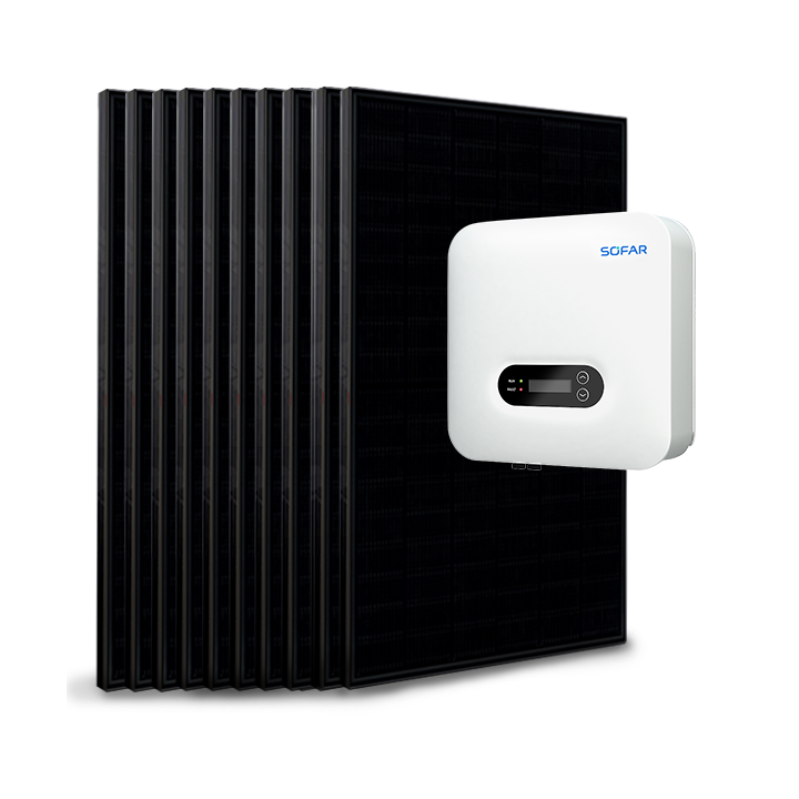 Kit 6 à 10 panneaux, autoconsommation / réinjection 3kVa Sofar sans stockage