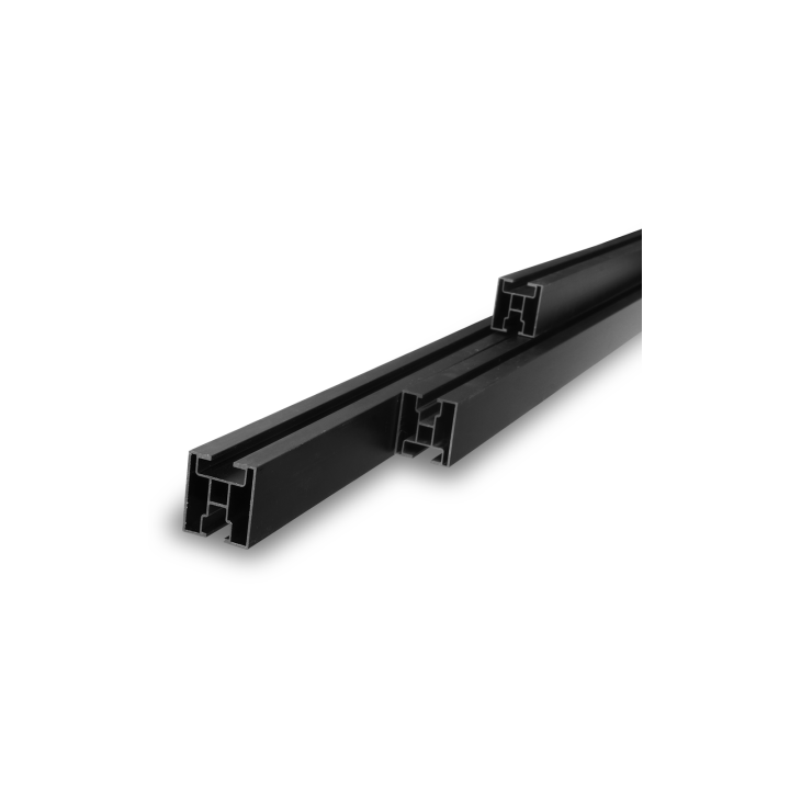 Black anodized aluminum rail 40x40 for fixing solar panels