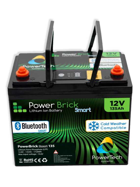 PowerBrick+ PB+B/H12/135 lithium battery – 135 Ah, 12.8 V LiFePO4, 1.73 kWh – IP65 — vue 2