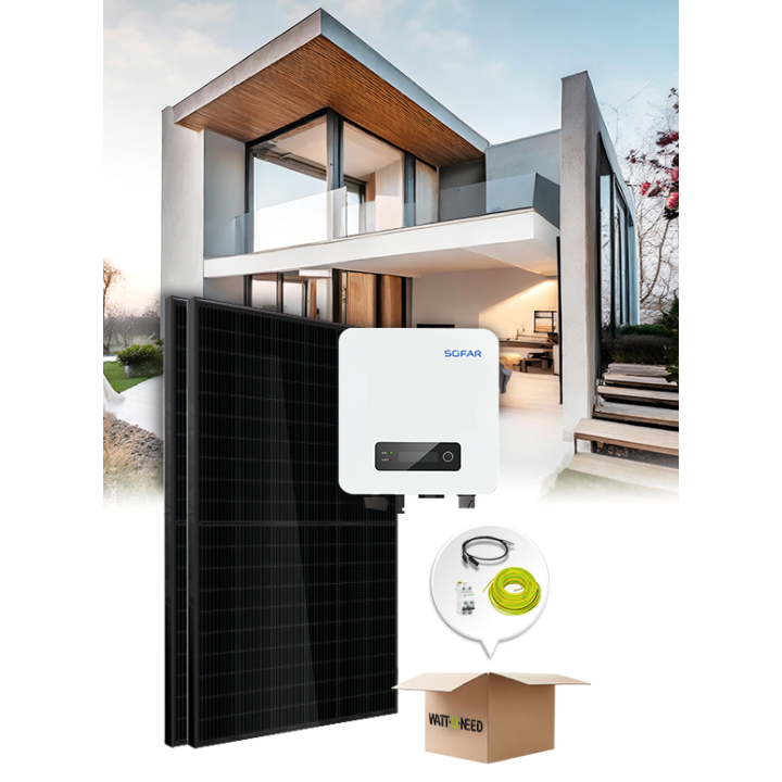 Kit de 2 paneles de autoconsumo/reinyección 1100W Sofar sin almacenami