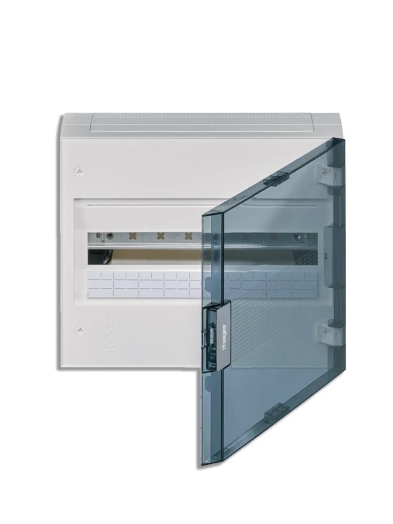 Hager VEGA 1R 18-module enclosure (transparent door) – Enclosure-18M-Hager