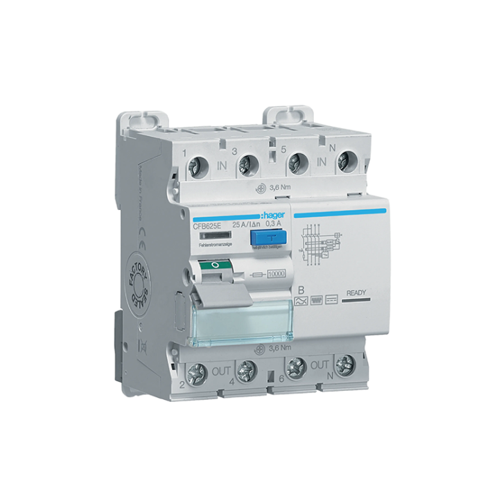 Interrupteur différentiel HAGER 3P+N 100A 300ma
