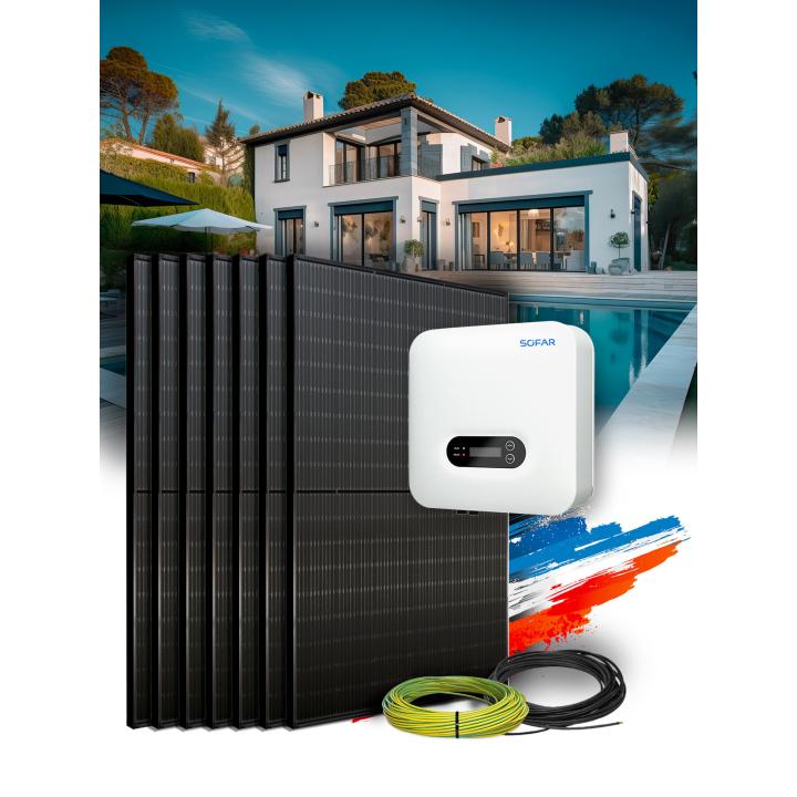 Kit de autoconsumo de 12 paneles de 5 kW con instalación en Francia
