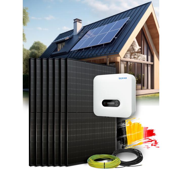 Kit autoconsumo 8 paneles 3 kVa sin almacenamiento e instalación en Bélgica