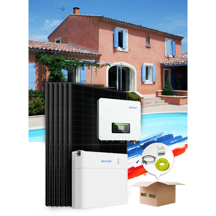 Kit autoconsommation 18 panelen 8 kVa met installatie in Frankrijk