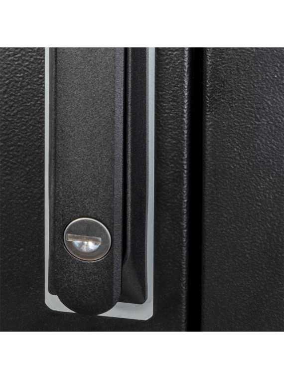 19'' 32U Rack-Schrank für Pylontech schwarze Tür und gehärtetes Glas — vue 4