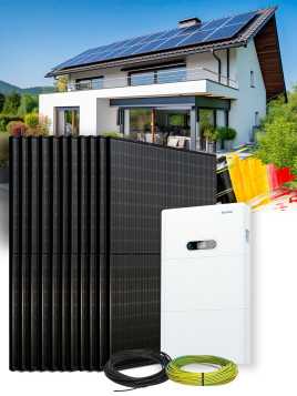 Solar-Kit Eigenverbrauch 6,3 kWp – Mono 5 kW – Batterie 5,12 kWh – Installiert BE