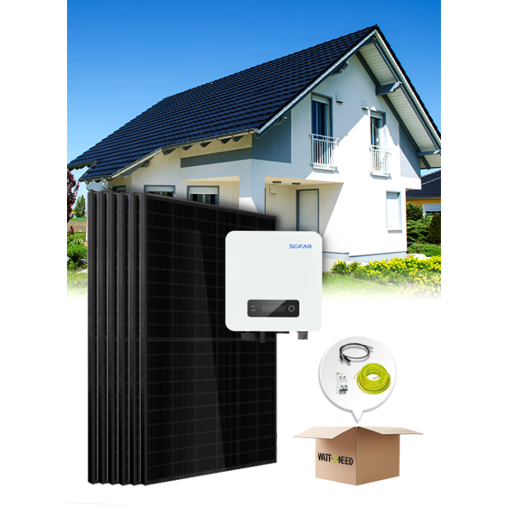 Kit 6 panels self-consumption / reinjection 2200W Sofar without storag