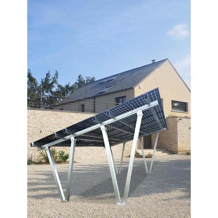 Carport photovoltaïque aluminium 15 panneaux