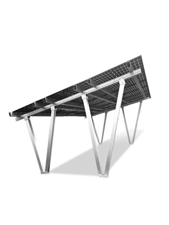 Marquesina fotovoltaica de aluminio para 15 paneles