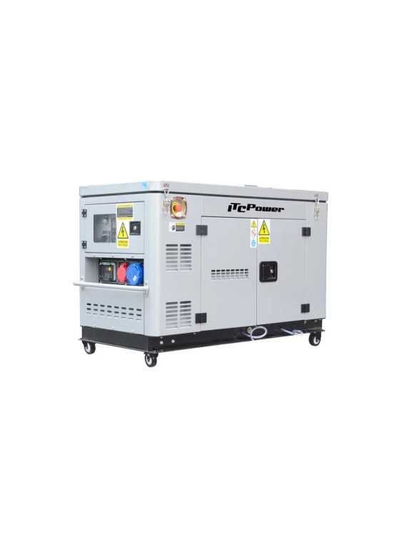 Diesel-Stromaggregat 10 kW (Vollleistung) 230 V/400 V mit AVR, ITC Power DG12000XSE-T