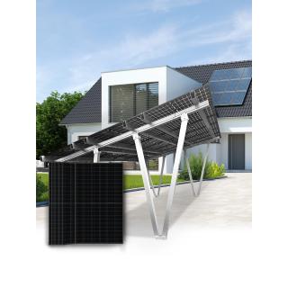 Carport photovoltaïque aluminium + 15 panneaux solaires 450Wc