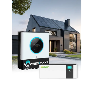 Inversor monofásico WKS MAX II de 10 kVA y batería de litio DelongTop de 15 kWh