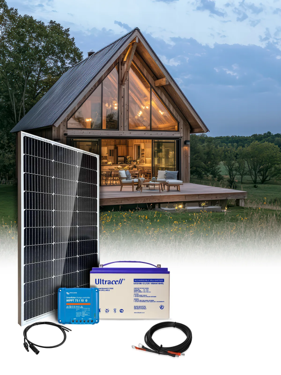 Solar-Kit Autark 100 Wp – 12V – Batterie