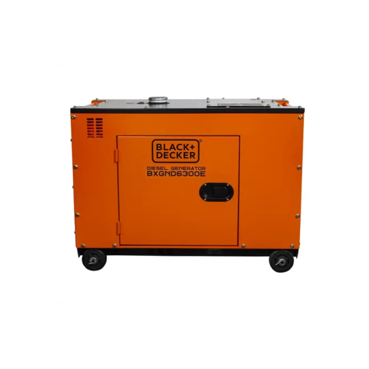 Black+Decker Dieselgenerator 6,3kVA Volledig vermogen 230V Geluiddicht BXGND6300E