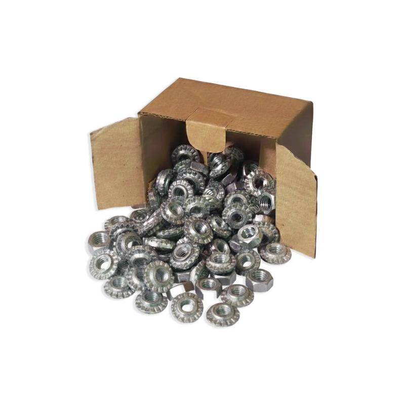 Écrou hexagonal à embase crantée DIN 6923 M10 – Inox A2 – Lot de 100 pièces