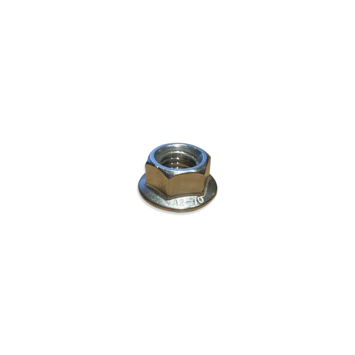 Hexagonal notched nut DIN 6923 M10 - Stainless steel A2 - x100 pieces
