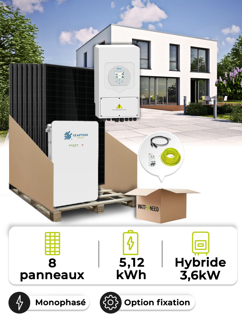 Solar-Kit Eigenverbrauch 3,6 kWp – Mono 3,6 kW – Batterie 5,12 kWh