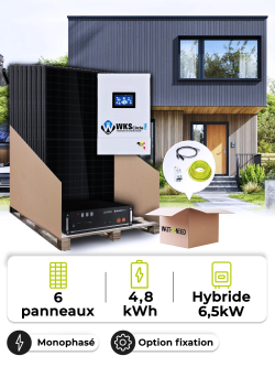 Zonnepaneel Kit Zelfverbruik 2,7 kWp – Mono 6,5 kW – Batterij 4,80 kWh