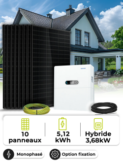 Kit solar de autoconsumo 4,5 kWp – Mono 3,68 kW – Batería 5,12 kWh
