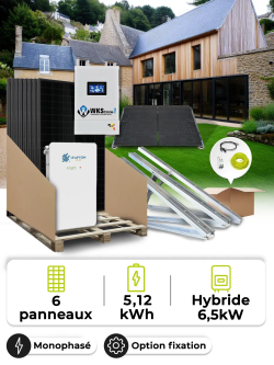 Solar-Kit für Eigenverbrauch 2,7 kWp – Mono 6,5 kW – Batterie 5,12 kWh