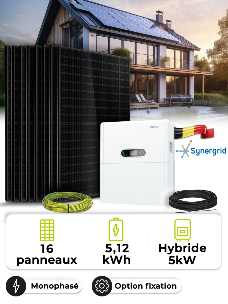 Kit Solar Autoconsumo 7,2 kWp – Mono 5 kW – Batería 5,12 kWh