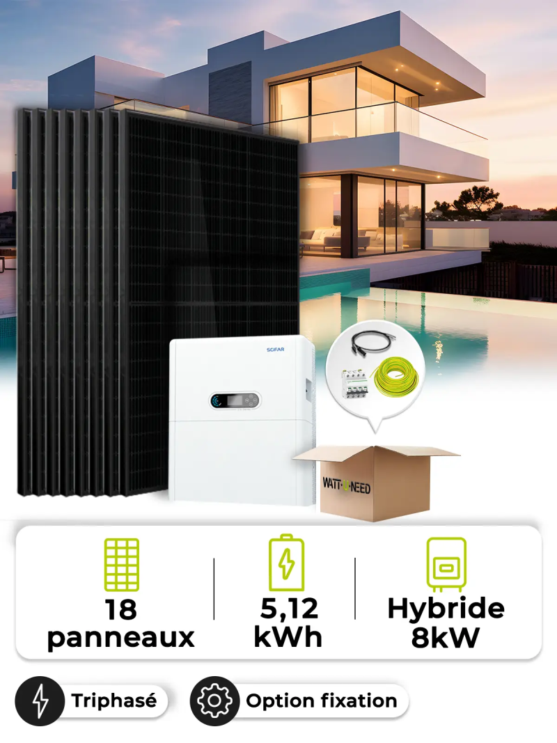 Solar Kit Self-Consumption 8.1 kWp – Tri 8 kW – Battery 5.12 kWh