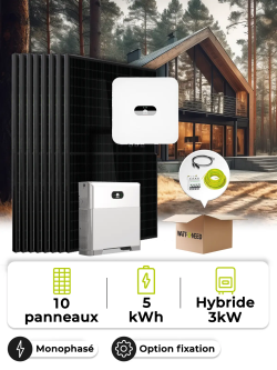 Kit Solaire Autoconsommation 4,5 kWc – Mono 3 kW – Batterie 5,00 kWh – Huawei