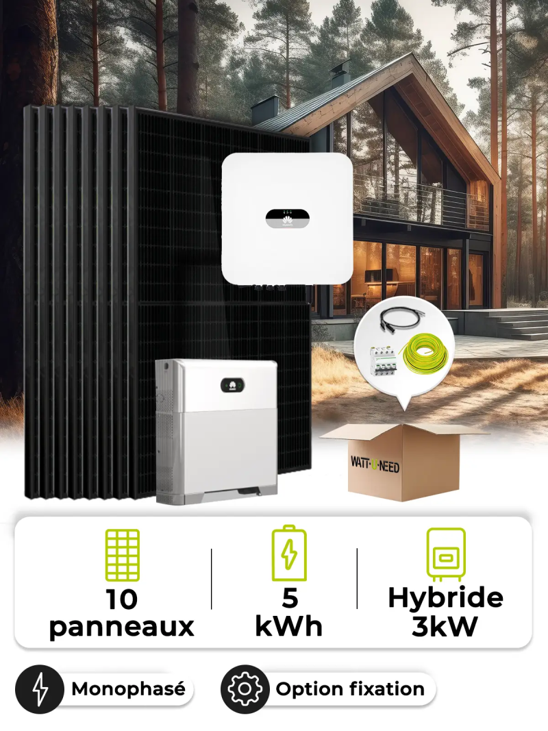 Solar Kit Self-Consumption 4.5 kWp – Mono 3 kW – Battery 5.00 kWh – Huawei