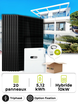 Kit solar para autoconsumo de 9,0 kWp – Tri 9,9 kW – Batería de 5,12 kWh